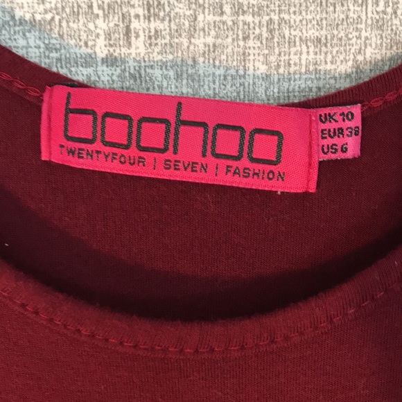 BooHoo Crop Swing Tank Top Wine sz 6 - Picture 6 of 9